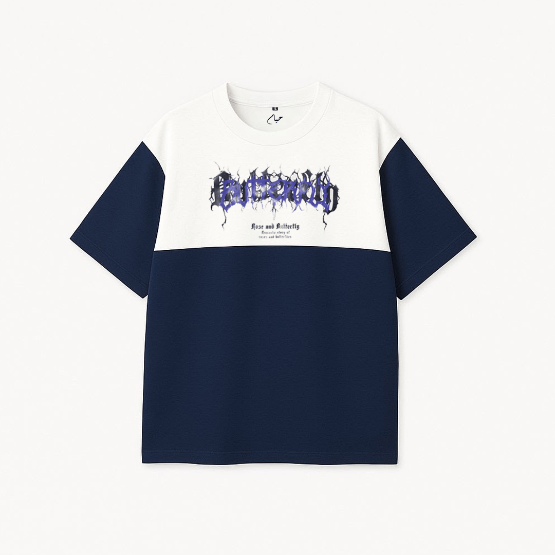Rose & Butterfly - Printed Oversized T-Shirt