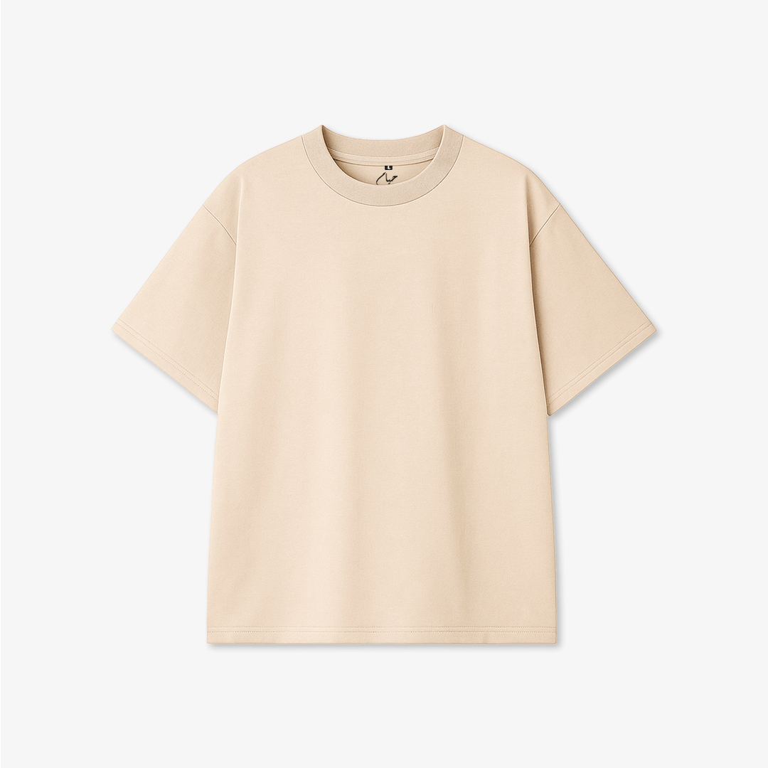 Cream Oversized T-Shirt - Casual Wear