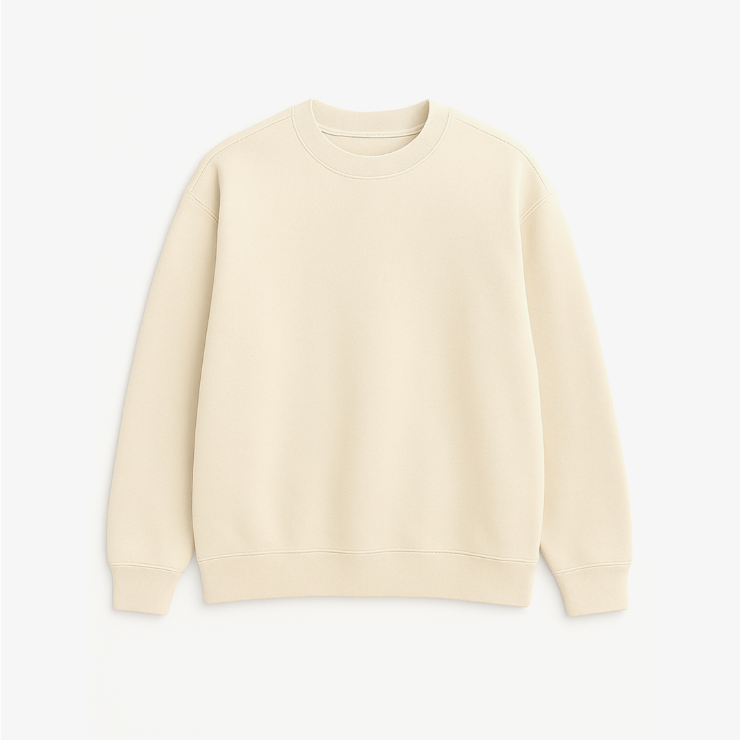 Cream Oversized Sweatshirt - Premium Casual Wear
